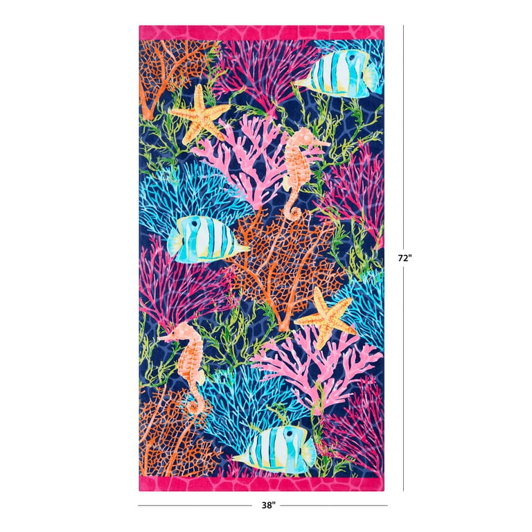 Better Homes & Gardens Oversized Cotton Multi-Color Coral