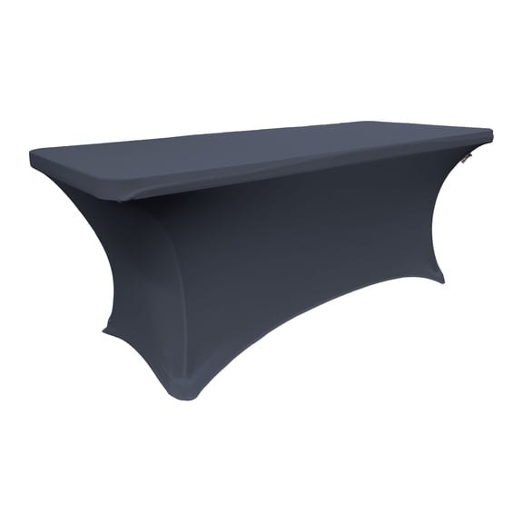 LA Linen TCSpandex72x30x30-NavyX72 Rectangular Spandex Tablecloth - Navy - 72 x 30 x 30 in.