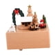 thumbnail image 2 of Adorno de caja de música navideña, caja musical de cuerda con melodía, temática navideña árbol de navidad marrón, 2 of 9