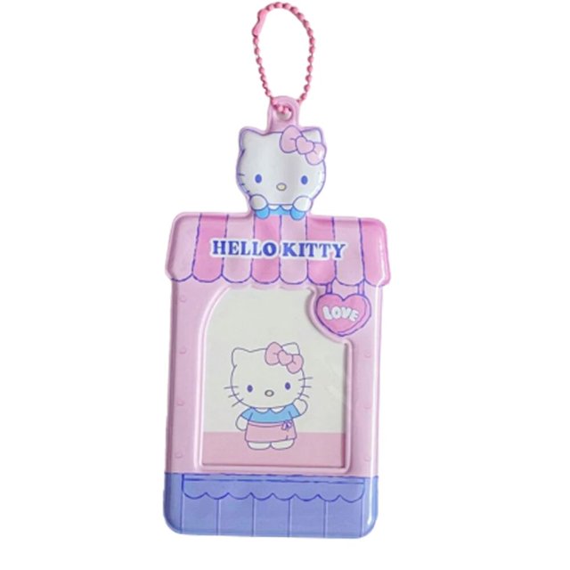 Sanrios-tarjetero Kawaii Kuromi Pochacco hello kitty MyMelody, tarjeta de comida para estudiantes, tarjeta de identificación de autobús, estuche de almacenamiento de crédito, llavero