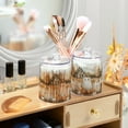 thumbnail image 3 of Yayeee 2 Pack Qtip Holder Bathroom Cotton Swab Canister with Lid Clear Dispenser Set, Cute Halloween Pumpkins, 3 of 6
