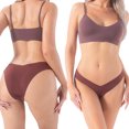 thumbnail image 3 of Womens Sexy, Comfortable, and Traceless Ice Silk V-Waist Triangular Underwear, 3 of 5