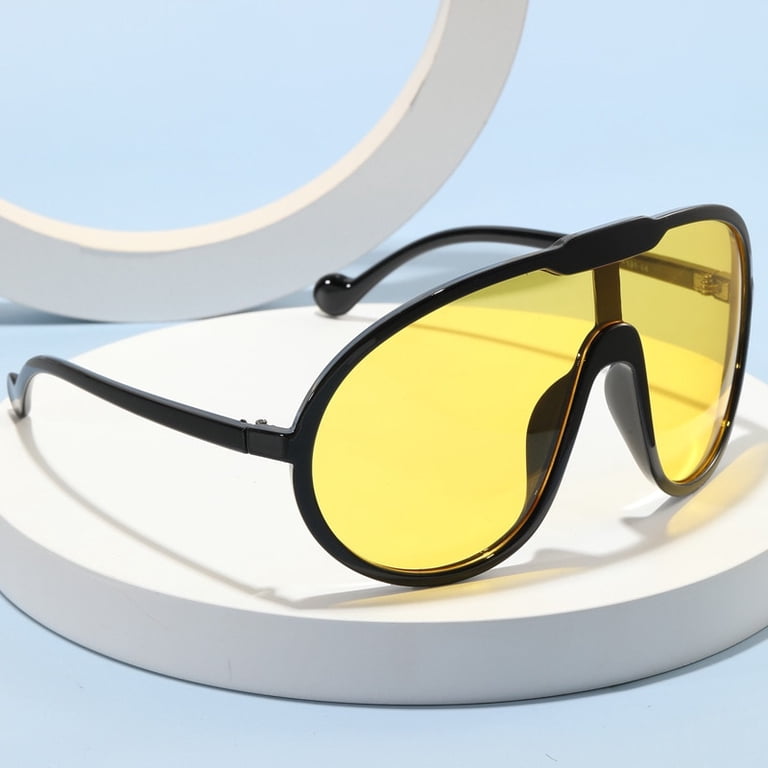 Vintage One Piece Champagne Sunglasses For Women New Fashion  display picture 1