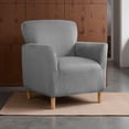 thumbnail image 2 of Stretch Armchair Slipcover Anti-Slip Furniture Protector Velvet 1-Piece Banquet Armchair Slipcover for Living Room, Friendly for Pets, Mid Century Modern Style (Dark Gray), 2 of 7