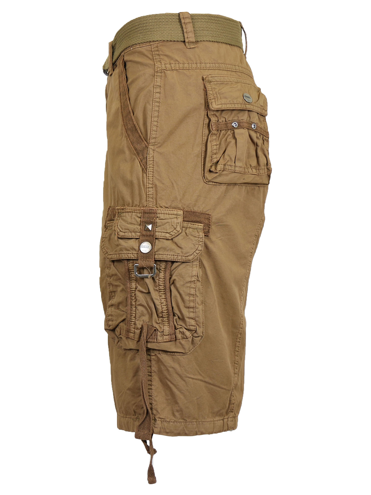Men's Distressed Vintage Belted Cargo Utility Shorts (Size 30-48) - image 2 of 4