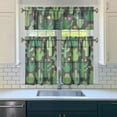 thumbnail image 3 of Boho Cactus Kitchen Curtains Set of 3 - Southwestern Succulent Tier Curtains with Rod Pocket for Small Windows (White Semi-Sheer), 3 of 5