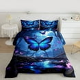 thumbnail image 2 of Feelyou Blue Butterfly Kids Full Size Comforter Sets, Dreamy Jungle Animal Bedding Comforter Set, Fairt Tale Princess Reversible Bedding Sets, Luxury Bedroom Decor, 3-Piece, 2 of 8