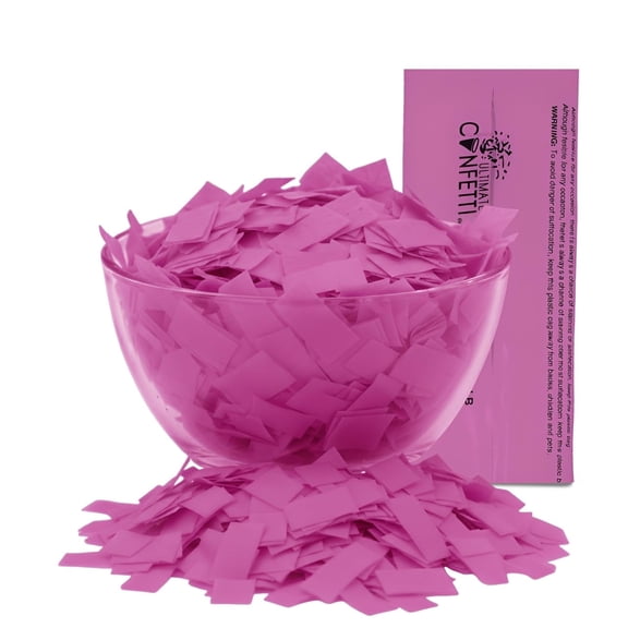 Ultimate Confetti, Pink Biodegradable Confetti - Rectangular Fluttering Tissue Paper Confetti for Cannon and Launcher use – Best for Gender Reveal, Wedding, Parties, and Live Events - 1 lb, 16 oz