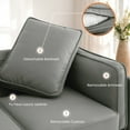 thumbnail image 5 of 60" Modern Sofa Couch Faux Leather Loveseat for Living Room, Small Couches for Small Spaces,2 Seater Sofa with Detachable Cover/Easy to Install(Light Grey), 5 of 7