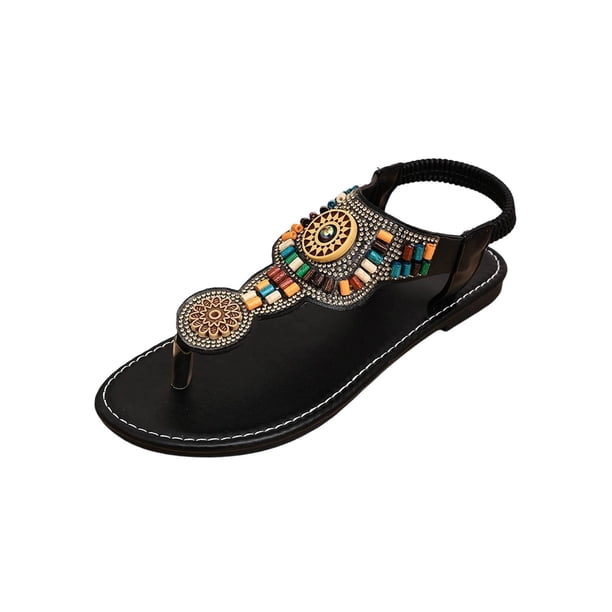Sandalias de Mujer Cómodas de Moda Casual Estilo Bohemio Zapatos de Playa Más Tamaño Primavera / Verano de Moda Doble Correa Sandalias