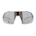 thumbnail image 1 of Mens Xloop Half Rim Oversize Shield Sharp Plastic Sunglasses White Grey Silver Mirror, 1 of 4