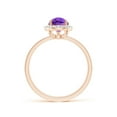 thumbnail image 2 of ANGARA Natural 1.2 Ct. Amethyst with Diamond Halo Ring in 14K Rose Gold for Women (Ring Size: 6.5), 2 of 10