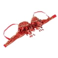 thumbnail image 5 of Wxqbjtam Women Belly Dance Beaded Bra Top Costume Bra - Red 36/80, 5 of 9