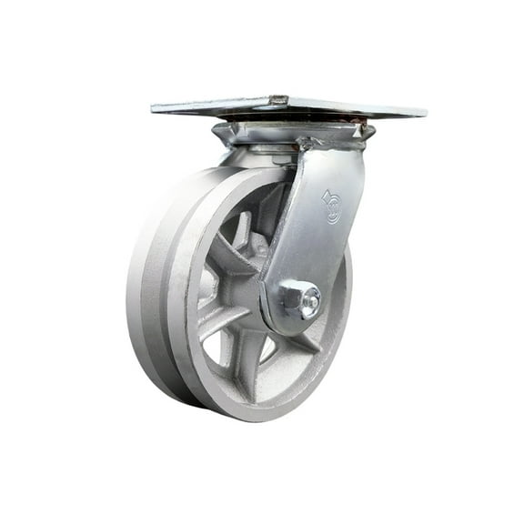 6 Inch Heavy Duty Top Plate V Groove Semi Steel Swivel Caster with Ball Bearing