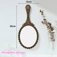 thumbnail image 3 of Hand mirror Retro hand mirror with handle makeup mirror travel mirrorbronze, 3 of 5