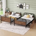 thumbnail image 2 of Twin XL over Twin XL Bunk Bed Frame with Charging Station & Storage Drawers, Detachable Metal Bunk Bed with LED Light and Guard & Ladder, Convertible into 2 Twin XL Beds Frame, Mattress Not Included, 2 of 9