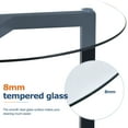 thumbnail image 4 of Round Glass Coffee Table, Modern Cocktail Table with Tempered Glass Top & Sturdy Wood Base, Easy Assembly, End Table for Living Room, Office, Reception Area, Unique Design (Black), 4 of 12