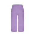 thumbnail image 5 of Sevevn Women Solid Color Elastic Waist Sports Casual Pants With Side Pockets Clearance Sales Online Deals Purple M, 5 of 7