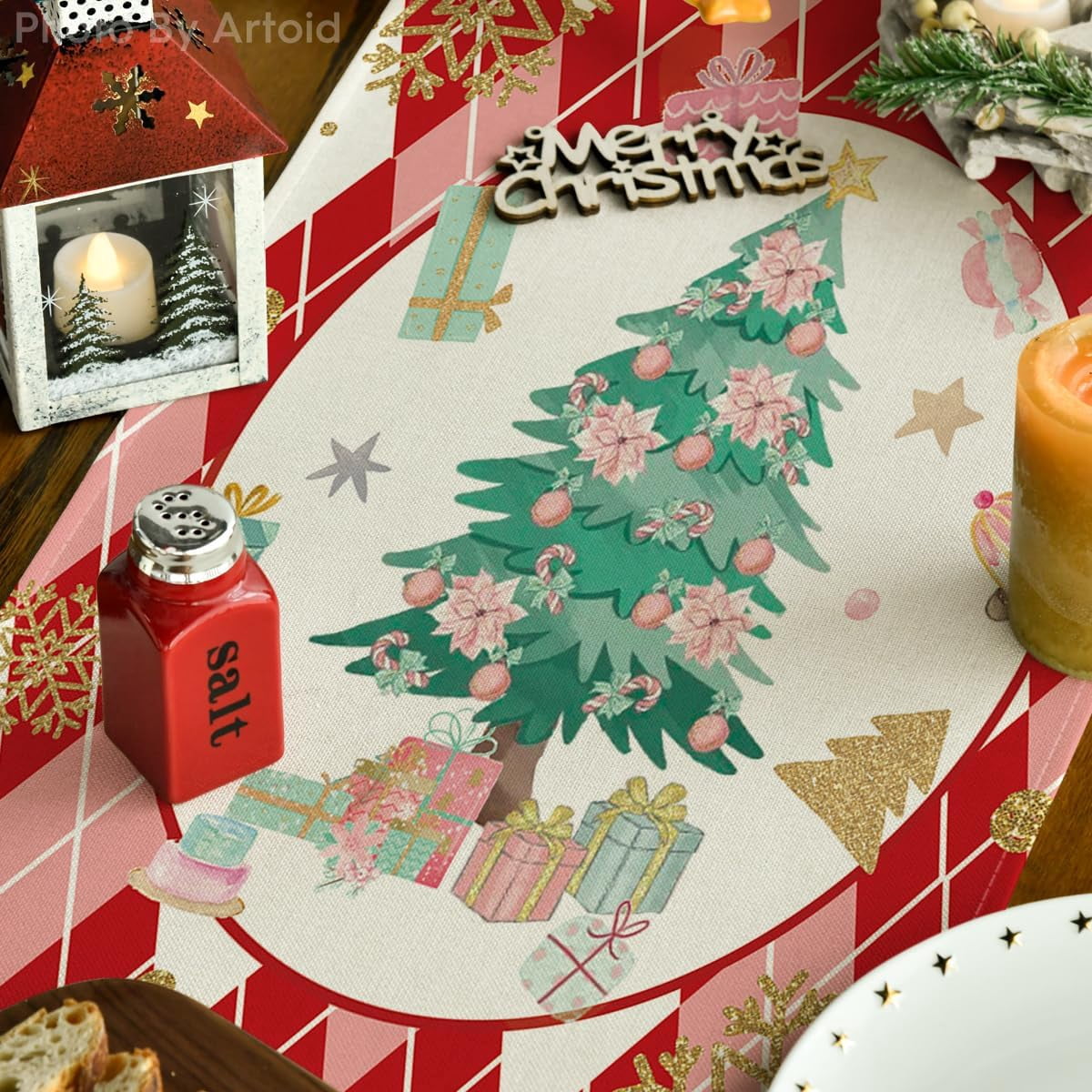 Chemin De Table Casse-noisette De Noël Bleu, Décoration Des