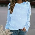 thumbnail image 2 of Zpanxa Sweatshirt for Women Fashionable Women's Casual Long Sleeve Round Neck Hoodie for Women Sweatshirts Light Blue M, 2 of 4