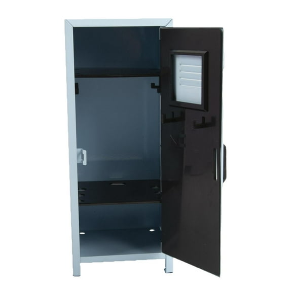 Dualoai Mini Locker Cute Metal with Lock and Key Desk Cabinet for Cards Toys Makeups blue