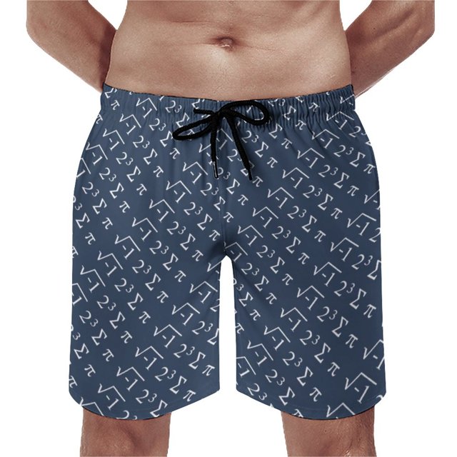 Board Shorts Math Linear Classic Swim Trunks Mathematics Eduion Men Quick Drying Sports Fitness Trendy Board Short Pants