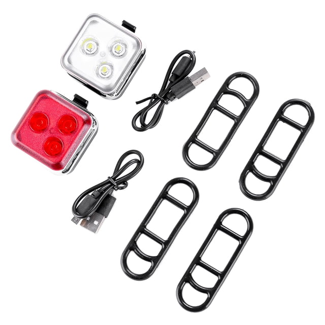 Luces Para Bicicleta, Faro Delantero Recargable Por Usb Y Luz Led Trasera Para Bicicleta, 4 Modos De Iluminación, Luz De Advertencia Para Bicicleta Kearding OD012582-00