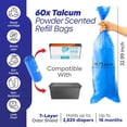 thumbnail image 2 of Diaper Refill bags for Diaper Genie Easy Roll – 60 Bags (2x30) – Bags Only, No Cartridge – Max Odor Control – 100% Compatible with Platinum & Signature Pails, Holds 2820 Newborn Diapers, 2 of 4