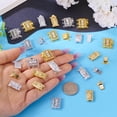thumbnail image 6 of 20pcs 4 style Brass Filigree box Clasps Multi-Strand Clasps 3-Strands 6 Holes Rectangle Mixed color 5pcs/style DIY, 6 of 9