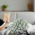 thumbnail image 3 of Birds Soft Flannel Fleece Throw Blanket, Spring Tree Silhouette of Flyind Animal Wind Liberty Peace Design Living, Cozy Plush for Indoor and Outdoor Use, 60" x 80", Green Black White, by Ambesonne, 3 of 5