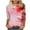 Pink Plus Size Blouse for Women_q, variant on CYMMPU Blouses for Women Dressy Casual Crew Neck Summer Trendy Shirts Spring Tops Floral Pattern Tunic Tops Loose Fit 3/4 Sleeve Mother's Gift Tops T-Shirts Pink M