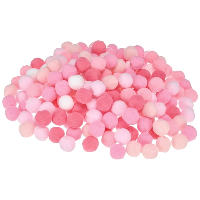 Uxcell Paquete de 200 Pompones para Manualidades, 0.79" (20mm) Serie Rosa de Poliéster Suave y Esponjoso