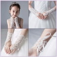 thumbnail image 6 of Girls Lace Gloves Princess Gloves for Kids Party Gloves Wedding, Formal Pageant Gloves, 6 of 6