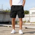 thumbnail image 2 of Besolor Men's Plus Size Cargo Shorts Summer Knee Length Drawstring High Waist Wide Leg Pants Casual Loose Running Sweat Shorts with Pocket, 2 of 7