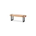 thumbnail image 2 of HomeStock Art Nouveau Allure Rustic and Industrial Natural Brown Finished Wood and Black Finished Metal Bench, Sleek Living and Dining Space Bench for Seating, Versatile Living Room Furniture, 2 of 6