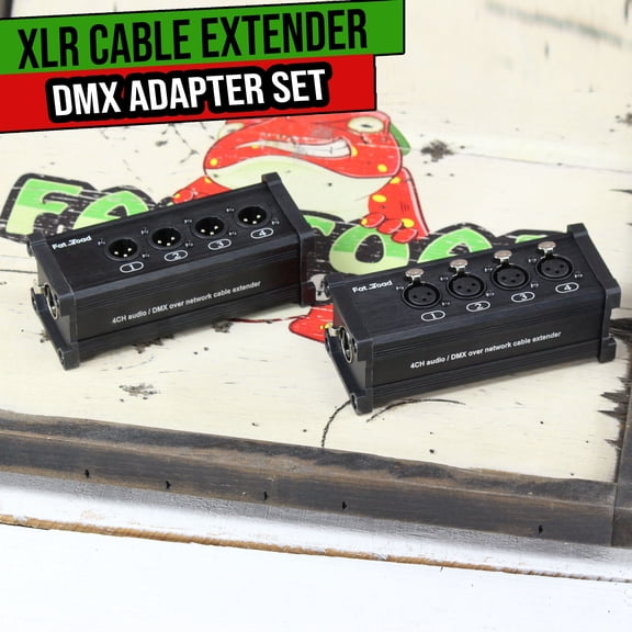 4 Channel DMX Hub XLR Cable Extender 2 Pack Set | RJ45 Ethercon Wire Live Stage