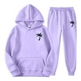 thumbnail image 6 of ibiyuan Mens 2 Piece Outfits Long Sleeve Casual Pullover Hoodie and Pants Long Sleeve Hoodie and Sweatpants Set Jogging Athletic Suits Long Sets Outfits,Light Purple, 6 of 6