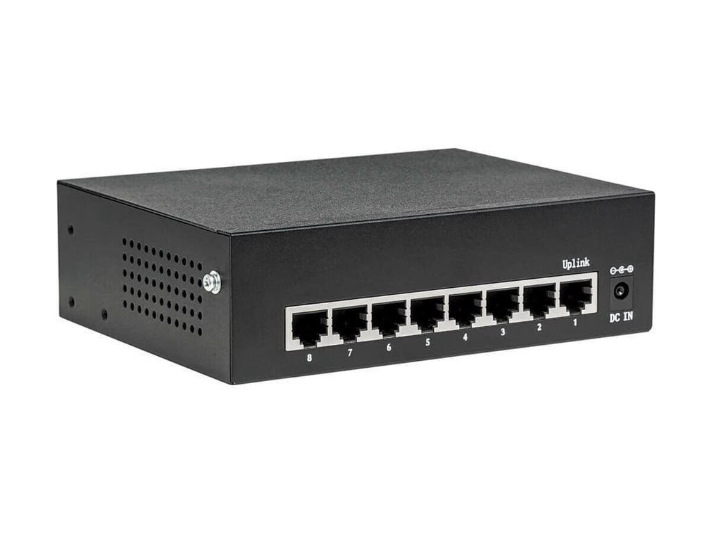 Eaton Tripp Lite Series 8-Port 10/100/1000 Mbps Desktop Gigabit Ethernet Unmanaged Switch with PoE+, 60W, Metal Enclosure (ng8poe-1)