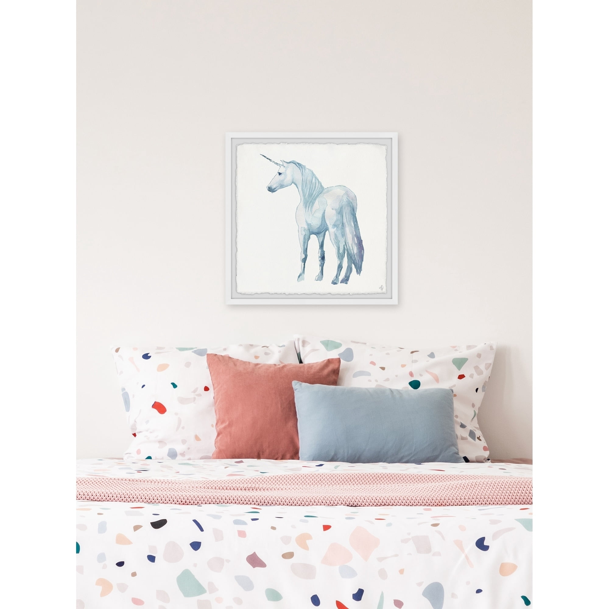 Marmont Hill White Majestic Unicorn Framed Wall Art