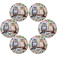 thumbnail image 3 of Coolnut 6PC Place Mats Owls on Floral Branch Round Placemat Heat-Resistant Placemats Dining Table Mat Circle Shape 15.4" for Kitchen/Dinner/Party/Restaurant Home Decor Gifts, 3 of 7