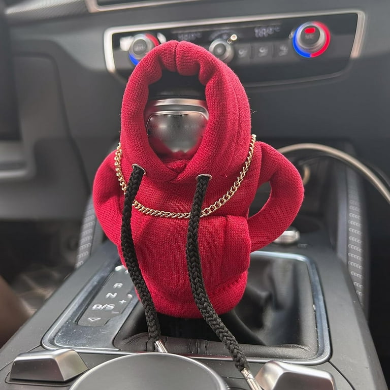 Hoodie Gear Shift Cover, Car Gear Shift Cover Hoodie, Automotive Interior  Novelty Accessories Decorations, Hoodie for Gear Shifter Knob, Shift Knob  Hoodie, Universal Gear Shift Knob Cover Gift(Red) 