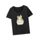 thumbnail image 5 of Camiseta de mujer con cuello redondo, informal, con estampado de animales, camisetas de manga corta a la moda S, 5 of 8