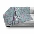 thumbnail image 3 of YOLO Soft Flannel Fleece Throw Blanket, Abstract Shapes in Pastel Colors with Words on Freedom, Cozy Plush for Indoor and Outdoor Use, 70" x 90", Pale Pink Pale Blue, by Ambesonne, 3 of 6