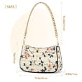thumbnail image 3 of FORMRS Womens Shoulder Bag with Chain Strap Clutch Purse Cute Tote Handbag, Beige Leaves Plaid, 3 of 7