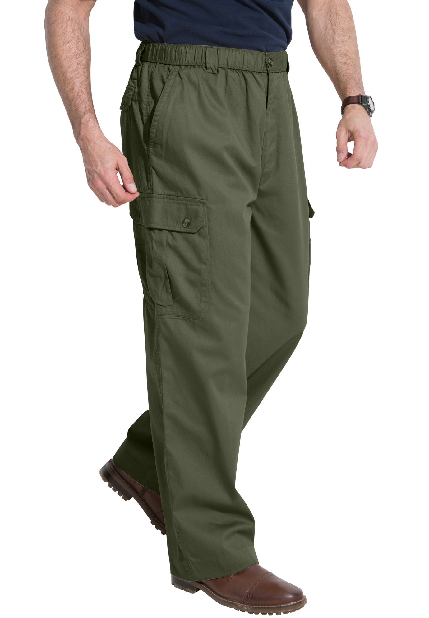 big men's cargo pants elastic waist