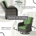 thumbnail image 2 of Meetleisure Outdoor Swivel Rocker Wicker Patio Chairs Sets of 2 With Table, Green, 2 of 7