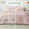 thumbnail image 4 of U by Bedsure Light Pink Comforter Set Queen 7 Pieces, Light Pink White Striped Bedding Sets All Season Bed in a Bag, 2 Pillow Shams, Flat Sheet, Fitted Sheet and 2 Pillowcases, 4 of 7