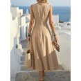 thumbnail image 2 of Womens Khaki Sleeveless Maxi Dress, Casual Summer Vocation Criss-Cross, 2 of 4