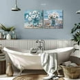 thumbnail image 3 of YUEYARIT Bathroom Wall Decor Beach Wall Art Ocean Theme Blue Picture Canvas Print Modern Coastal Artwork Framed Hanging Dining Office Living Room, 3 of 8