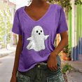 thumbnail image 2 of Bovemsi Tops for Women Trendy Breathable Cute V‑Neck Halloween‑Themed Graphic Prints Fashion Outfits Clothes XXXL, 2 of 4